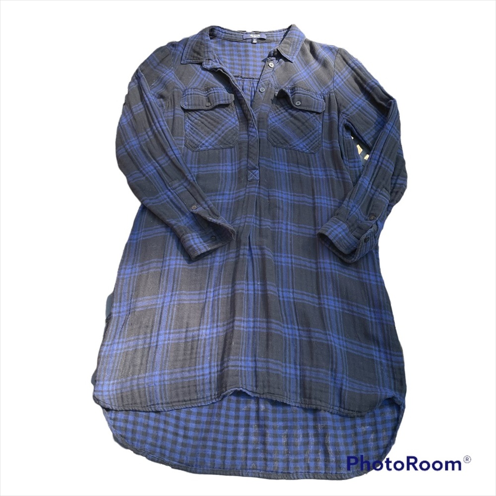 Madewell Plaid Flannel Shirt Dress, Size M